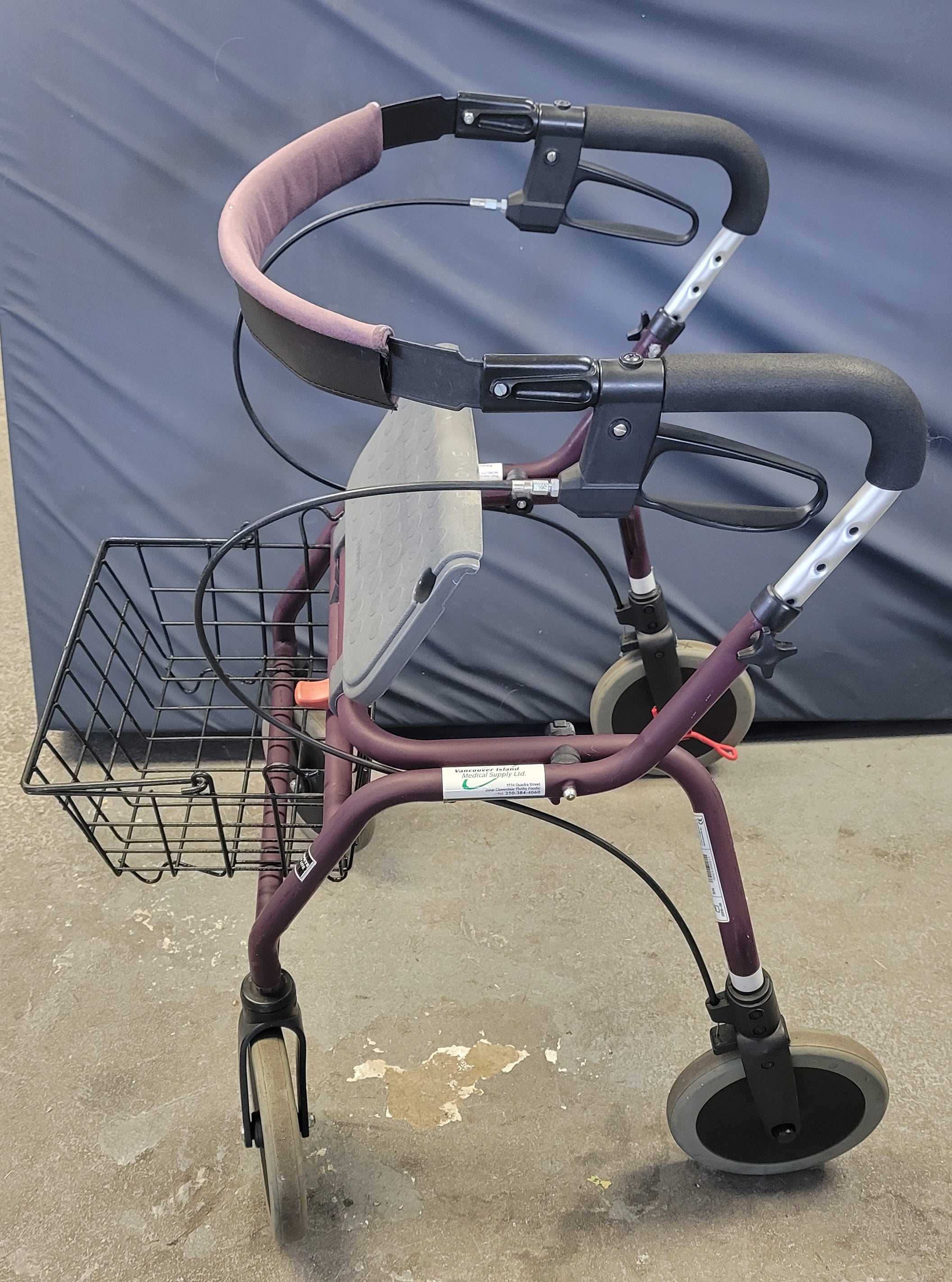 Dolomite Legacy Super Low Walker, Rollator Purple with Basket