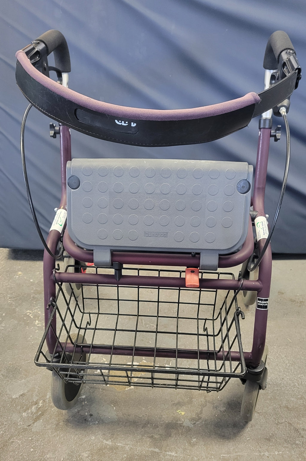 Dolomite Legacy Super Low Walker, Rollator Purple with Basket