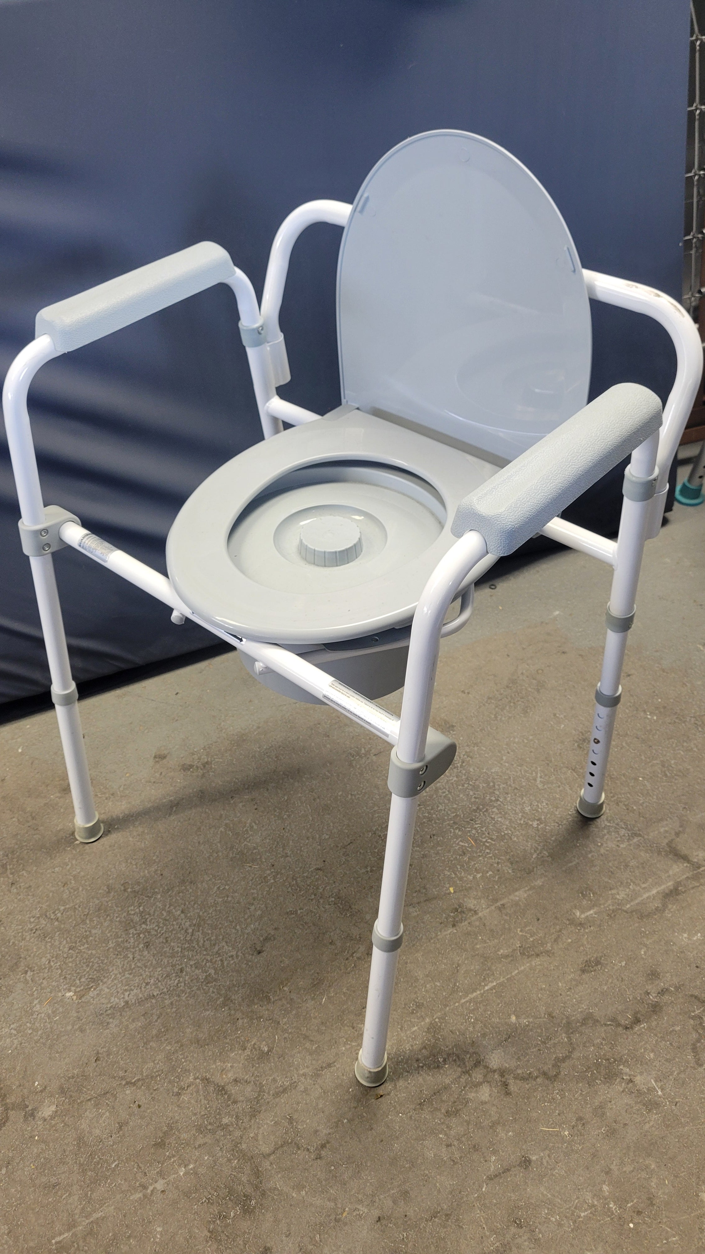 Three in One (3-in-1) Steel Folding Stationary Bed Side Commode, Toilet